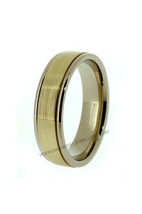 9K White and Yellow Gold Flat Gents Wedding Ring 094083